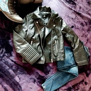 Girl's Vegan Leather Jacket